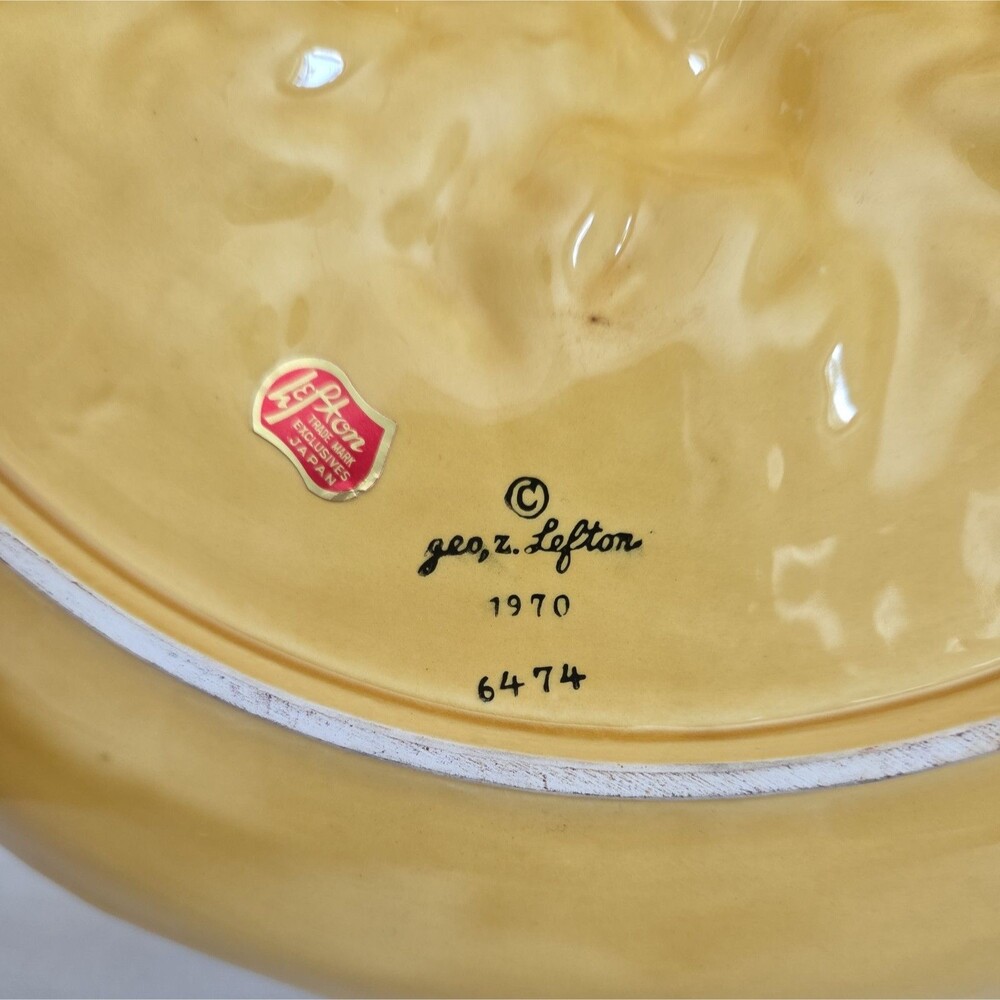 Vintage Lefton Merry Mushroom Ceramic Appetizer Hors d'oeuvre Plate Cottagecore - Picture 12 of 13